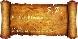 Pitlik Piramusz névjegykártya